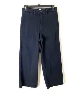 GAP Black High Rise Wide Leg Chino Pants Stretch Cotton Trousers